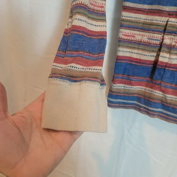 Lauren Ralph Lauren Striped Southwestern Hoodie XS Multi Color Cotton Pullover - Picture 5 of 12